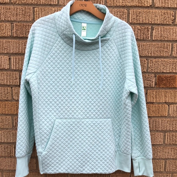Green Tea Quilted Pullover Sweater 